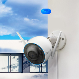 Camera IP Wifi EZVIZ H3 3K CS-H3-R100-1J5WKFL 5MP Chính hãng (Thân Ngoài trời, 2880×1620, H.265, F2.0, 2.8mm, DWDR, Có màu 24/24, Đàm thoại 2 chiều, Kèm nguồn 12V, Có LAN)