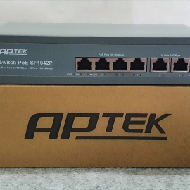 Switch PoE 4 port APTEK SG1041P 1Gbps Chính hãng (2 port Uplink)