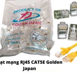 Đầu mạng RJ45 GOLDEN JAPAN CAT5E (100c/túi) - LOGO
