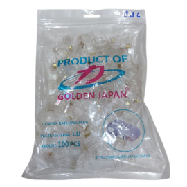 Đầu mạng RJ45 GOLDEN JAPAN CAT6 (100c/túi) - LOGO
