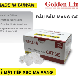Đầu mạng RJ45 GOLDEN LINK TAIWAN UTP CAT5E Mạ vàng (100c/hộp)