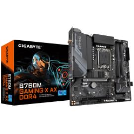 Mainboard SK 1700 GIGABYTE B760M GAMING X AX DDR4 Chính hãng (HDMI, DP, 2xM.2 PCIe/NVMe, LAN 2500Mbps, 4 khe RAM DDR4, Wifi6 3 băng tần, Bluetooth v5.3, mATX)