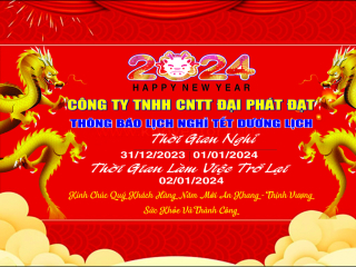 thông báo lịch nghĩ tết dương lịch 2024