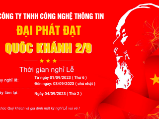 THÔNG BÁO NGHĨ LỄ QUỐC KHÁNH 2/9/2023