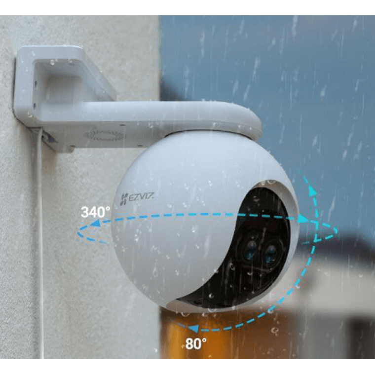Camera IP Wifi EZVIZ C8PF 2MP Xoay Ngoài trời Chính hãng (340°-80°, 1920x1080, F1.6, 2.8mm, H.265, Hồng ngoại 30m, Đàm thoại 2 chiều, Ống kính kép, DWDR, Có LAN, Kèm nguồn 12V)