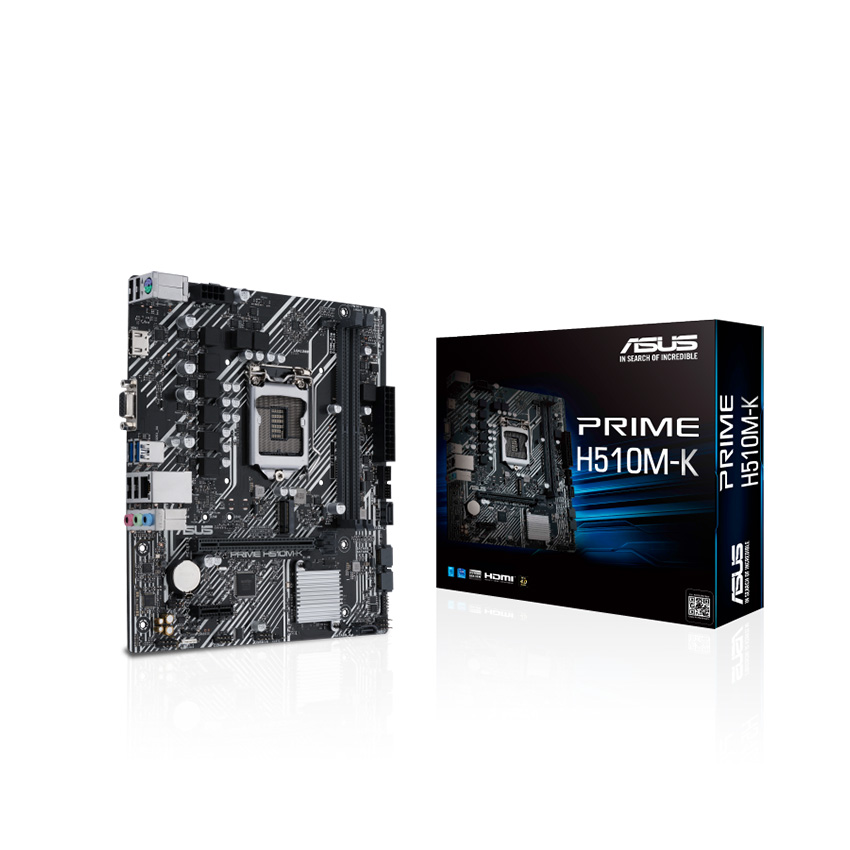 Mainboard SK 1200 ASUS PRIME H510M-K R2.0 Chính hãng (VGA, HDMI, M.2 PCIe/NVMe, LAN 1000Mbps, 2 khe RAM DDR4, mATX)