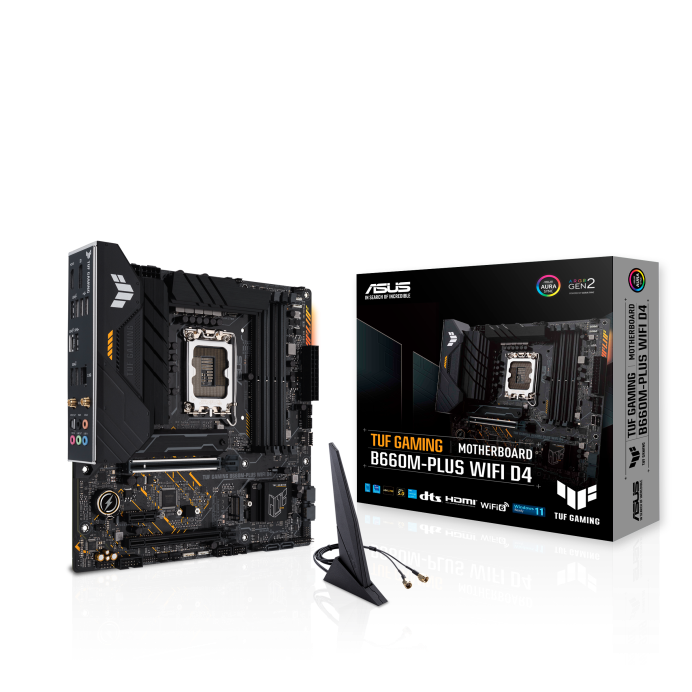Mainboard SK 1700 ASUS TUF GAMING B660M-PLUS D4 Chính hãng (HDMI, DP, 2xM.2 PCIe/NVMe, LAN 2500Mbps, 4 khe RAM DDR4, mATX)