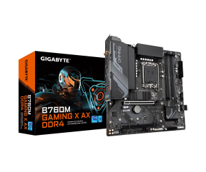 Mainboard SK 1700 GIGABYTE B760M GAMING X AX DDR4 Chính hãng (HDMI, DP, 2xM.2 PCIe/NVMe, LAN 2500Mbps, 4 khe RAM DDR4, Wifi6 3 băng tần, Bluetooth v5.3, mATX)